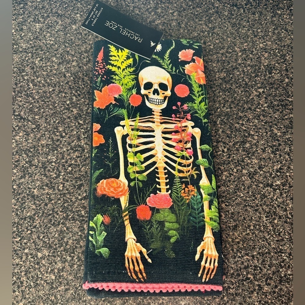 Halloween Rachel Zoe Set Of 3 Floral Halloween Kitchen Towels